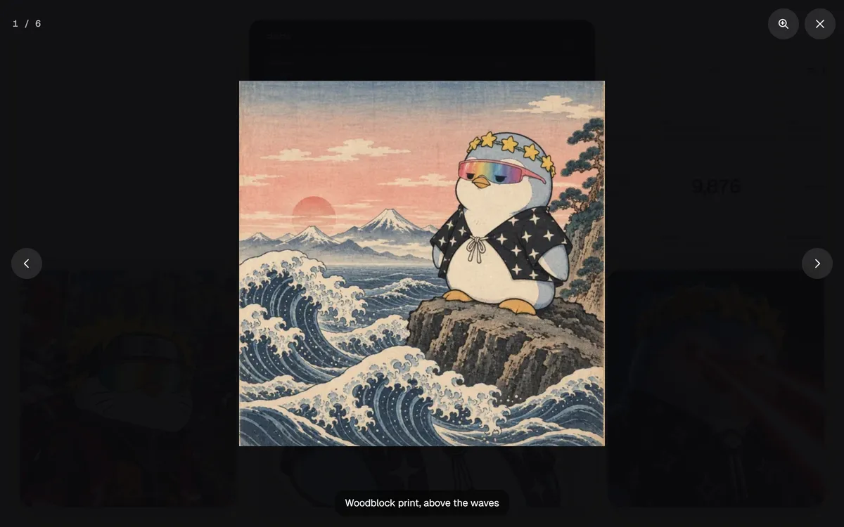 A swipe slides from the print to a chart screenshot