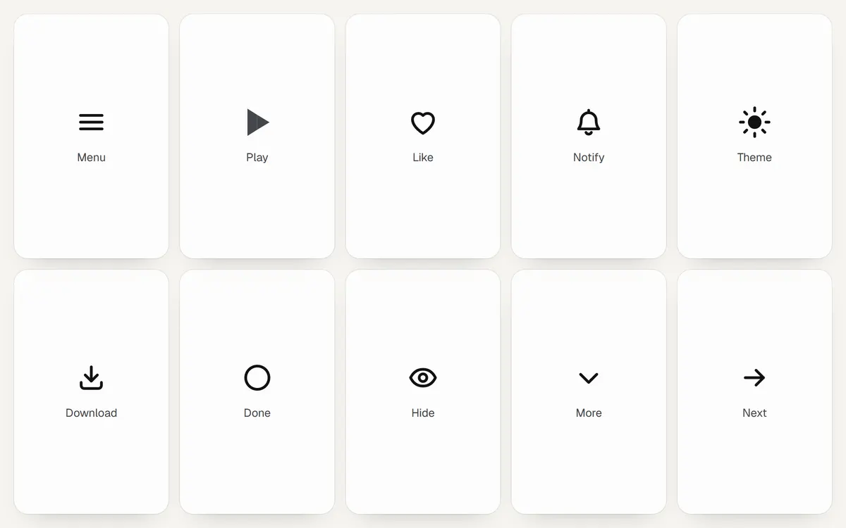 Ten icons switching state one after another
